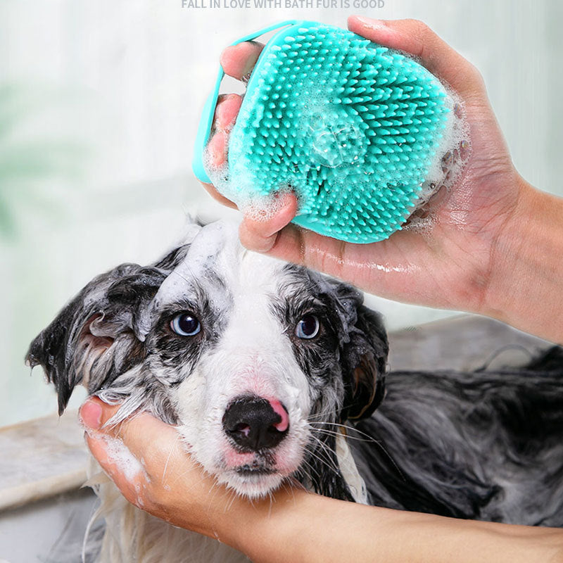 Cepillo de silicona de masaje para el baño de mascotas