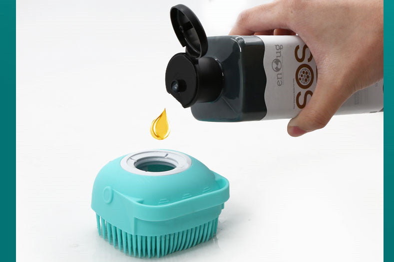 Cepillo de silicona de masaje para el baño de mascotas