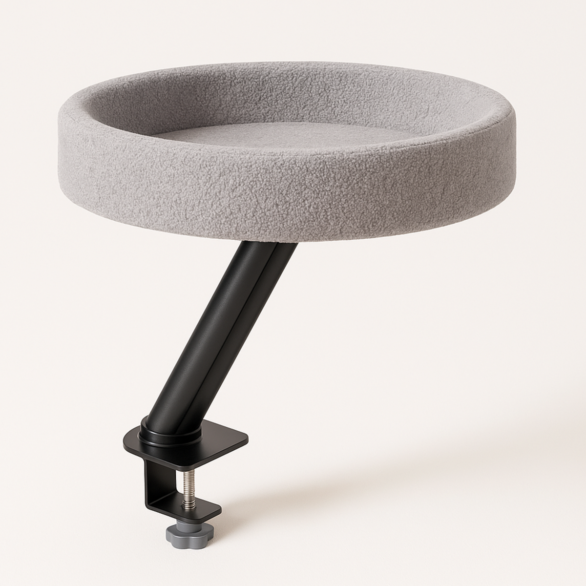 Lit Rond de Bureau pour Chat – Nid Doux et Confortable avec Hauteur Réglable et Cadre d’Escalade
