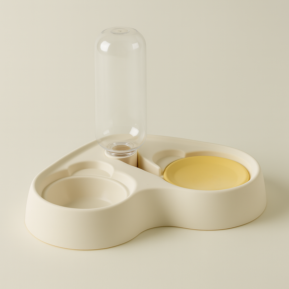 Mangeoire Double pour Chats – Bol 2 en 1 Eau et Nourriture avec Design Intégré