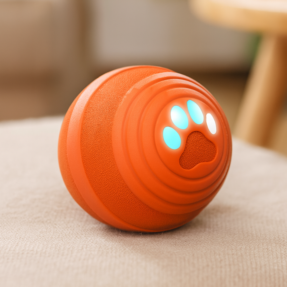 Balle Interactive Automatique pour Chiens – Jouet Lumineux LED Rebondissant pour Petits et Moyens Chiens
