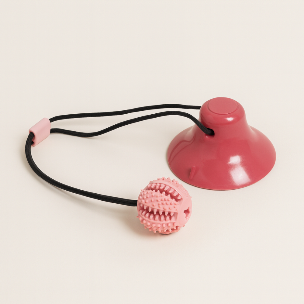 Juguete Interactivo para Masticar para Perros – Pelota Rompecabezas con Ventosa, Dispensador de Comida y Limpieza Dental