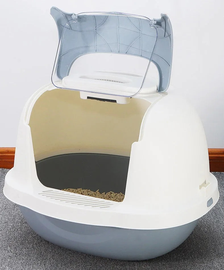 Litière pour chat en gros Double rabat pour animaux de compagnie Bac à litière automatique pour chat