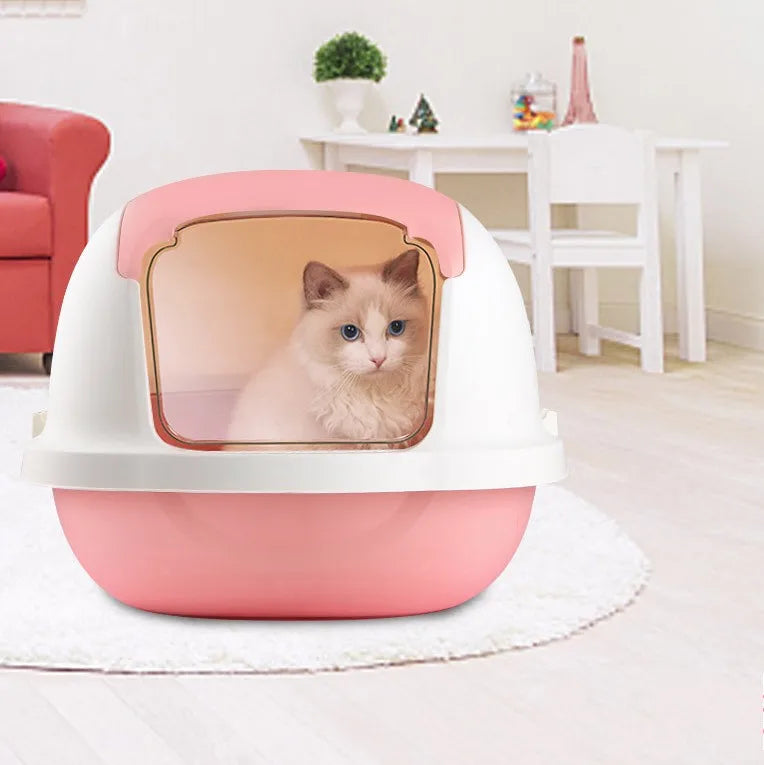 Litière pour chat en gros Double rabat pour animaux de compagnie Bac à litière automatique pour chat