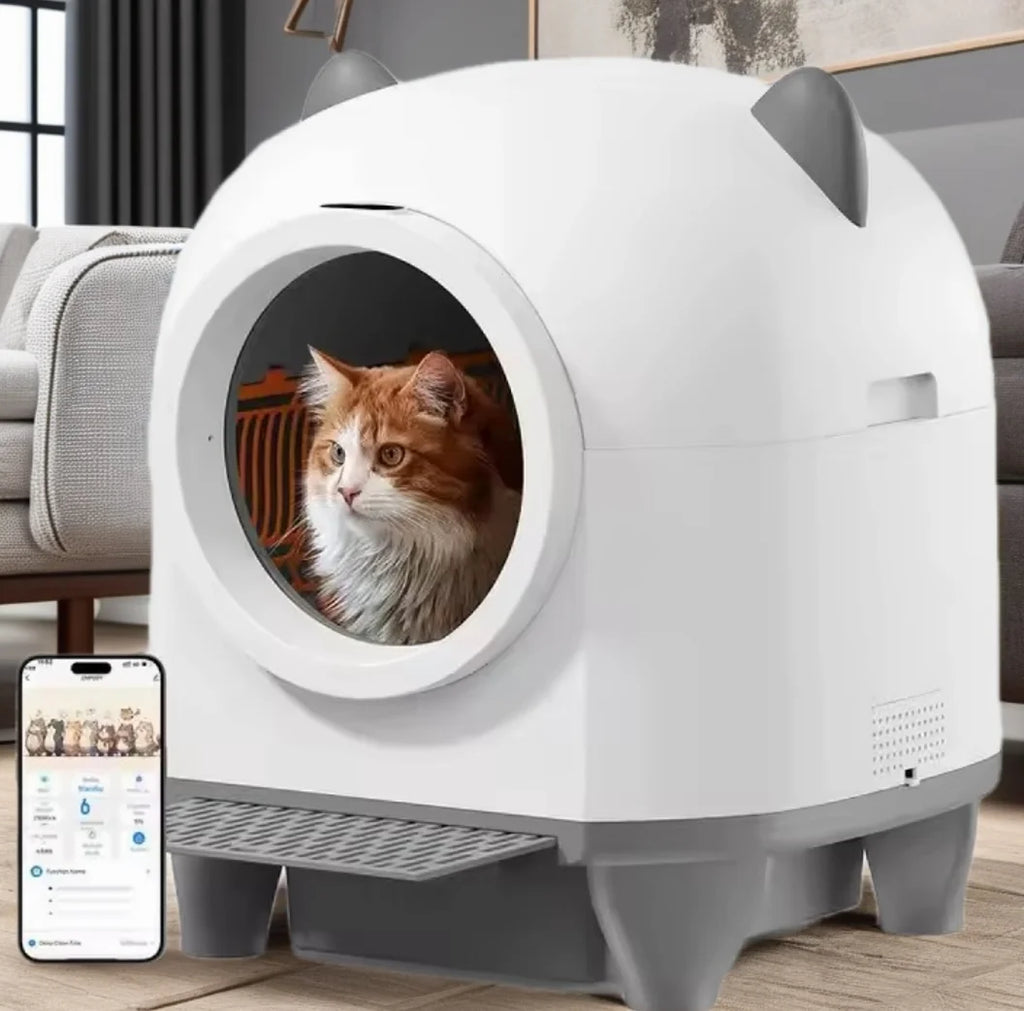 Bac à litière automatique intelligent autonettoyant pour chat avec fonction de nettoyage facile en plastique pour le nettoyage de la litière pour chat