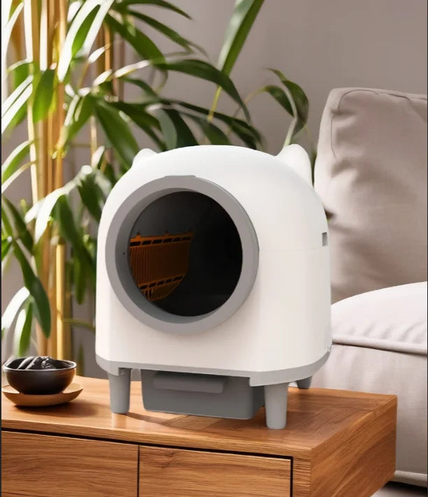 Bac à litière automatique intelligent autonettoyant pour chat avec fonction de nettoyage facile en plastique pour le nettoyage de la litière pour chat