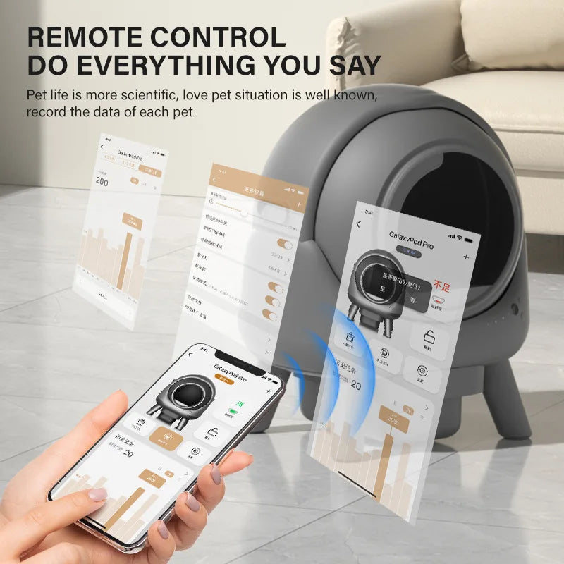 Premium Smart Cat Litter Box Self-Cleaning Easy Clean App-Controlled Large Capacity Odor Removal Smart Monitoring Safety