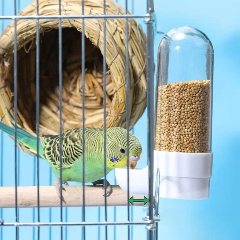 Mangeoire suspendue pour écureuil et perroquet, distributeur d'eau automatique pour oiseaux, boîte d'alimentation, accessoires de cage, fournitures pour oiseaux