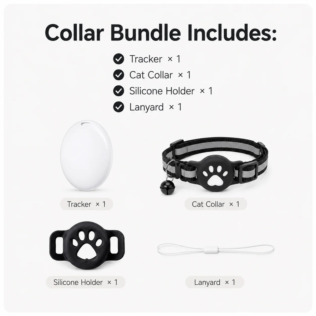 Smart Pet Tracker Tag, GPS Collar for Cats Dogs, Waterproof Finder Tag Compatible with Find My, No Monthly Fee for iOS User