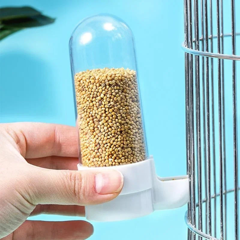 Mangeoire suspendue pour écureuil et perroquet, distributeur d'eau automatique pour oiseaux, boîte d'alimentation, accessoires de cage, fournitures pour oiseaux